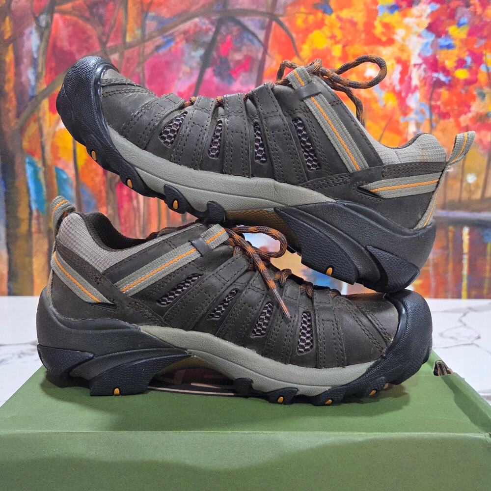 Keen Voyageur Hiking Boots Low Black Olive Gold Size 8.5 Men's 1002570 - Picture 7 of 10